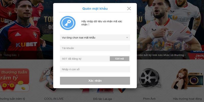 Lấy lại mật khẩu để đăng nhập Kubet77 hiệu quả