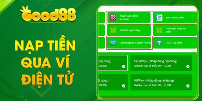 Các phương thức nạp tiền không gây nhiều khó khăn cho người chơi